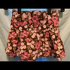 Gymboree 5t skort corduroy brown with flowers